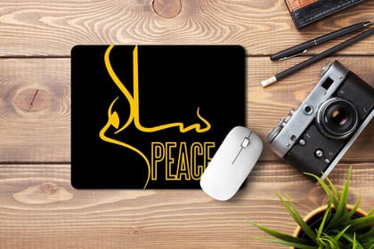 Peace' Printed Non-Slip Rubber Base Mouse Pad for Laptop, PC, Computer.