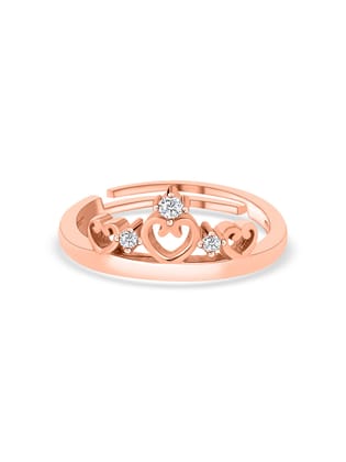 Crown Tiara Adjustable Rose Gold Silver Ring For Women-Adjustable