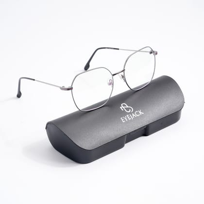 EyeJack DISK Grey Geometric Eyeglasses for Men & Women (128611CL225-C2)