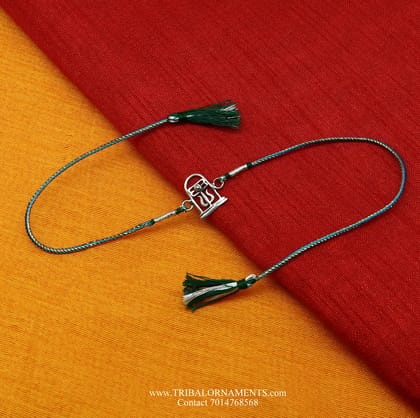 925 sterling silver handmade beautiful shivling/trishul design Rakhi Bracelet, amazing stylish gift for Rakshabandhan rk101