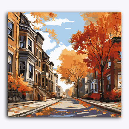 Streets of England-Canvas Board / 22x24 inch / 32 Palette