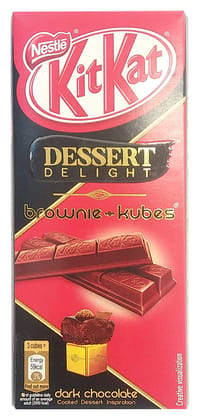 Nestle KitKat Dessert Delight Brownie-Kubes Wafer Coated with Dark Chocolate, 50 gm