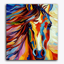 Horses Abstract-Without Frame / 18x20 inch / 24 Palette