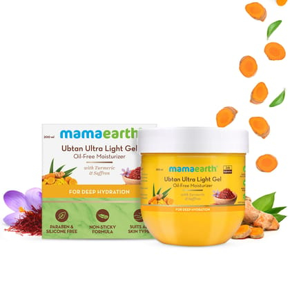 Mamaearth Ubtan Ultra Light Gel Oil-free Moisturizer With Turmeric & Saffron For Deep Hydration-200ml