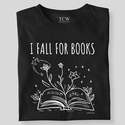 I FALL FOR BOOKS-Black / S