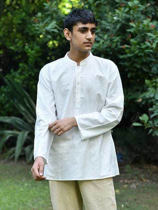 Men's Kurti : White-XS