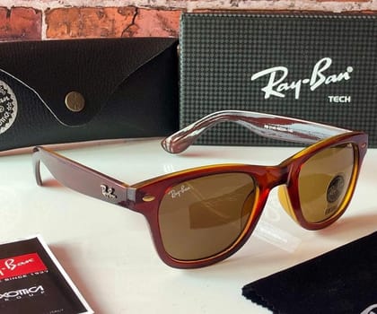 Ray-Ban New Stylish Brown Glass 2140 Wayfarer Style Master Pcs Sunglass For Unisex