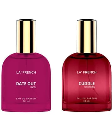 LA FRENCH -  Date Out & Cuddle Eau De Parfum (EDP) For Unisex  60ml  ( Pack of 2 )