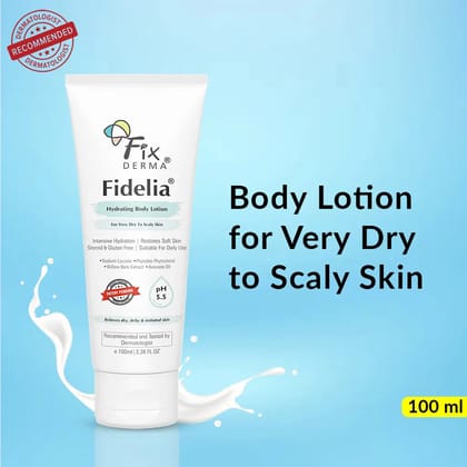 Fidelia Hydrating Body Lotion for Dry Skin, Eczema , Psoriasis, Strawberry legs & Dermatitis-100ml