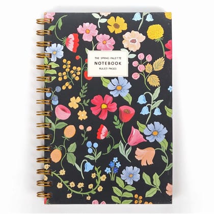 Fleur Hard-Bound Spiral Notebook-Ruled