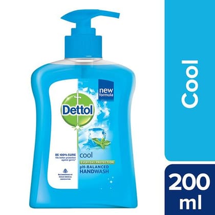 Dettol Ph-Balanced Handwash - Cool, 10X Better Protection Against Germs, 200 Ml