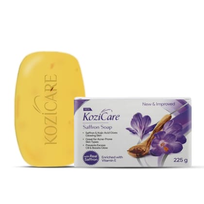 Kozicare Saffron Soap: Skin Brightening, Dark Spot Remover, Real Saffron, Olive Oil, Kojic Acid, Paraben & Sulphate Free, 75gm, Pack of 3.-Kozicare Saffron Soap: Skin Brightening & Dark Spot Remo