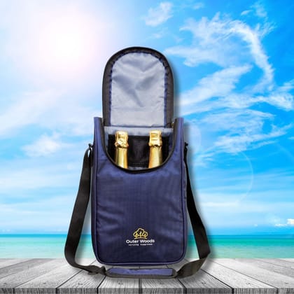 Outer Woods Insulated 2 Bottle Cooler Bag-Navy Blue