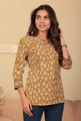JAIPUR HANDBLOCK PRINT New collection of cotton hand printed short kurti 46