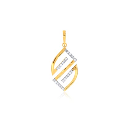 Senco Gold 18K Yellow Gold Dreamy Abstract Grace Diamond Pendant (Gold Weight -  1.6 g / 0.22 Ct / HI-SI)