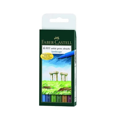 Faber-Castell Pitt Artist Brush Pens Landscape Set Of 6