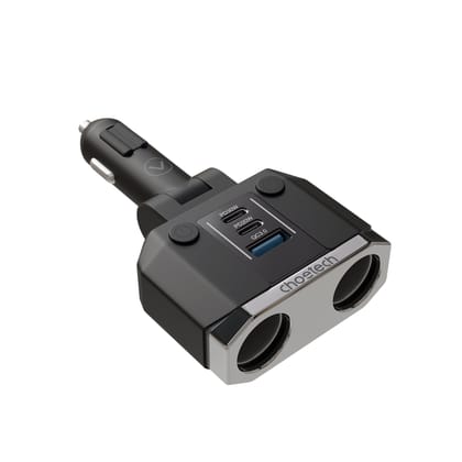 Cigarette Lighter Adapter Two Socket 200W with Two Type-C and Micro USB 78W Car Charger