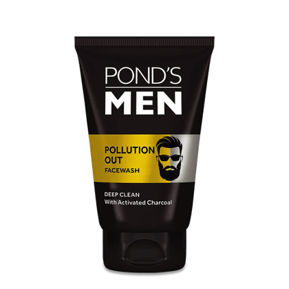 Pond's Men Pollution Out Activated Charcoal Deep Clean Facewash, 100 gm Tube