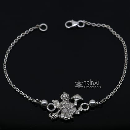 925 Sterling silver customized 'Hanuman' Rakhi or bracelet. best gift for your brother's for special personalized gifting sbr676-6