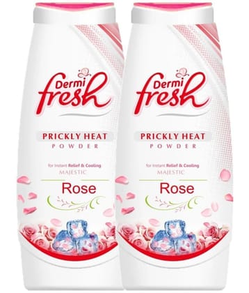 DERMIFRESH Prickly Heat Powder with Rose Fragrance for Amazing Cooling 150ml (Pack of 2)