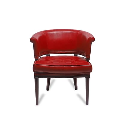 Premium Genuine Leather Chair In Red Colour-Red