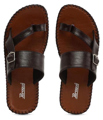 Paragon - Brown  Leather Slipper - None