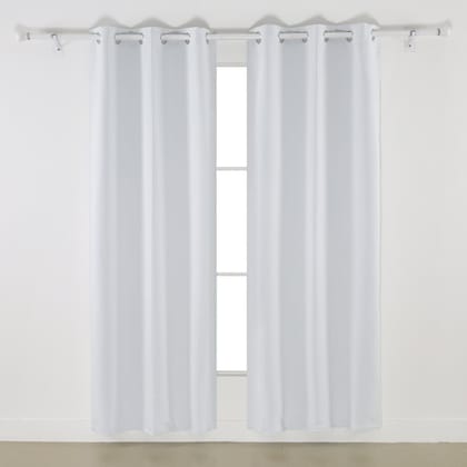 American-Elm Off White imported Black Out Curtains-Two Panels-Window- 4.5 x 5 ft