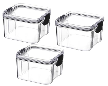 Kuber Industries Extra Small Refrigerator Storage CrisperFridge Container with Airtight Lid-Pack of 3 Transparent-Kuber Industries Extra Small Refrigerator Storage Crisper/Fridge Container with A