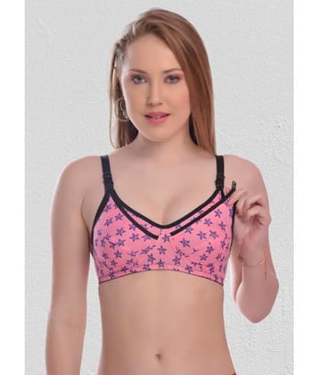 Zourt - Pink Cotton Printed Women's Maternity Bra ( Pack of 1 ) - 38B