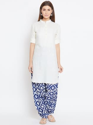 White Solid Color Kurti-S