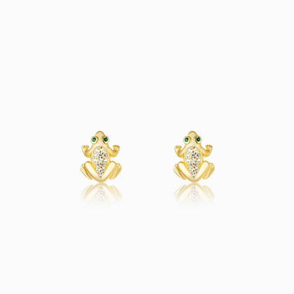 Golden Marriage of Frogs Earrings