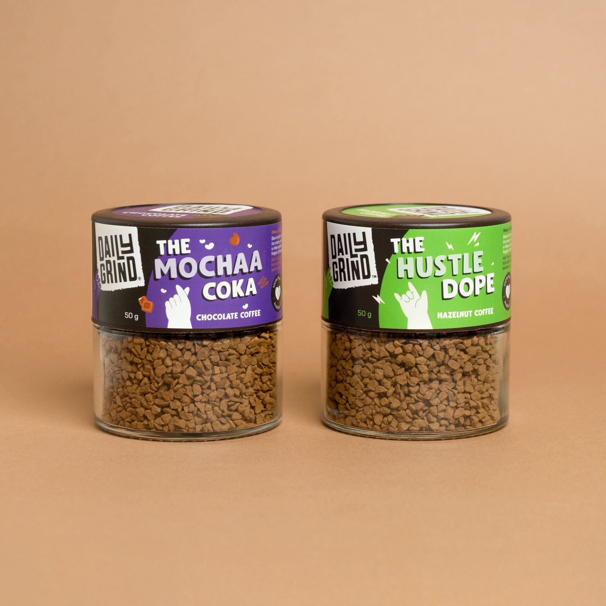 The Mochaa Coka Chocolate Coffee + The Hustle Dope Hazelnut Coffee Combo