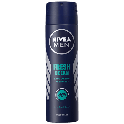 Nivea Men Fresh Ocean Deodorant - 48H Long Lasting Freshness With Fresh Aqua Scent, 150 Ml