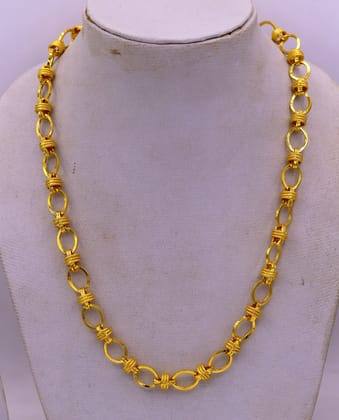Vintage design handmade 22kt yellow gold amazing stylish 20 inches long chain necklace link chain from rajasthan india ch213