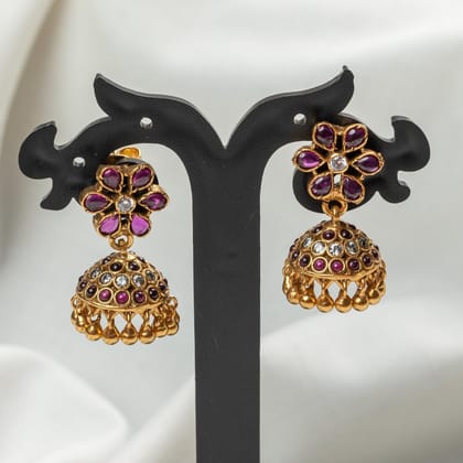 Gold Polish Silver Jhumkas CH5979