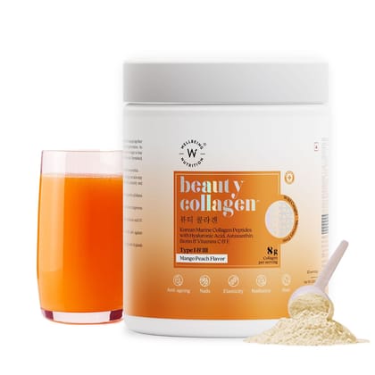 Wellbeing Nutrition Beauty Collagen 250g  25 Serving  Mango Peach Flavor  Anti-Aging  Hair  Nails  Skin-Wellbeing Nutrition Beauty Collagen 250g | 25 Serving | Mango Peach Flavor | Anti-Aging | H