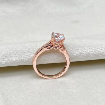 Silver Rose Gold Ring-Medium (8)