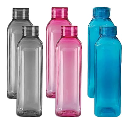 Urbane Home BPA Free Unbreakable Leak Proof 100% Food Grade Plastic Water Bottles for Kids & Adults, Set of 6 Assorted.-Urbane Home BPA Free Plastic Water Bottles | Unbreakable, Leak Proof, Food 