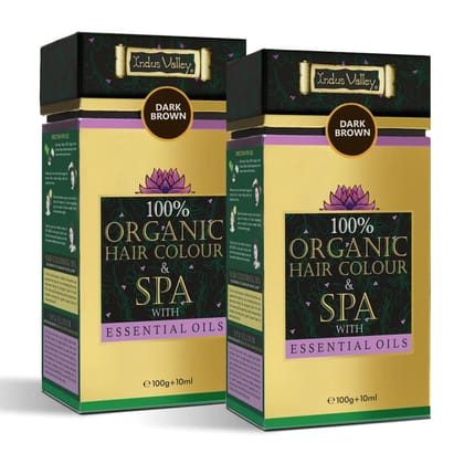 100% Organic Hair Colour & Spa With Essential Oils - Pack of 2-Soft Black