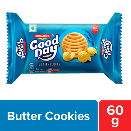 Britannia Good Day Butter Cookies - Crunchy, Zero Trans Fat, Ready To Eat, 60 G