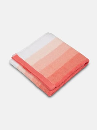 JOCKEY Cotton Terry Ultrasoft and Durable Striped Hand Towel (Pack of 2) #T205 | INEZY-Coral / FREE SIZE