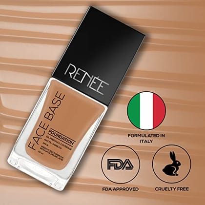 RENEE Face Base Liquid Foundation - Irish Cream, 23ml | Enriched with Hyaluronic Acid & Vitamin E, Provides SPF 8 Protection, Weightless, Long-lasting Matte Finish