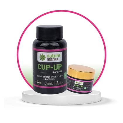 Nature Mania Cup Up Combo - Cup Up Capsule & Cup Up Cream | Breast Enlargement Combo for Women