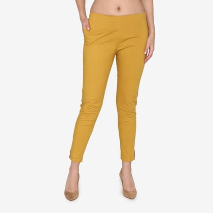 Women's Cotton Formal Trousers - Golden Golden M