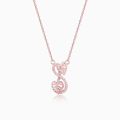 Rose Gold Intertwined Leaves Necklace