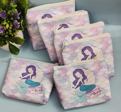 Return Gifts for Kids Coin Pouch (6 pcs) Mermaid Coin Pouch for Girls Your Loose Change, Keys, and Small Essentials Organized, Cartoon Pouch for Kids, Kanjak Gifts for Kids