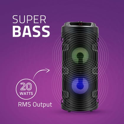 Artis MS301 Portable Bluetooth Speaker Party Time Wireless 20 Watts RGB Glow Lights