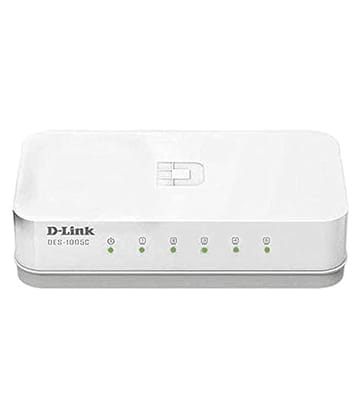 D-Link DES-1005C 5-Port 10/100 Mbps Unmanaged Switch, white