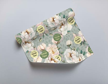 Custom Gift Wrapping Paper - Bespoke Eternal Blossoms-Lots of Love / Set of 10 sheets