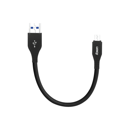Foxin FPC-ME01 2.4A Micro USB Charging Cable for Power Bank , 480Mbps Data Sync, Durable 10 inches USB Cable for Micro USB Devices - (Black)